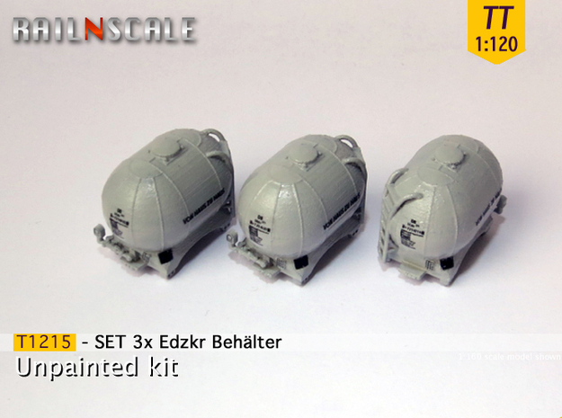 SET 3x Edzkr 571 Behälter (TT 1:120) in Tan Fine Detail Plastic