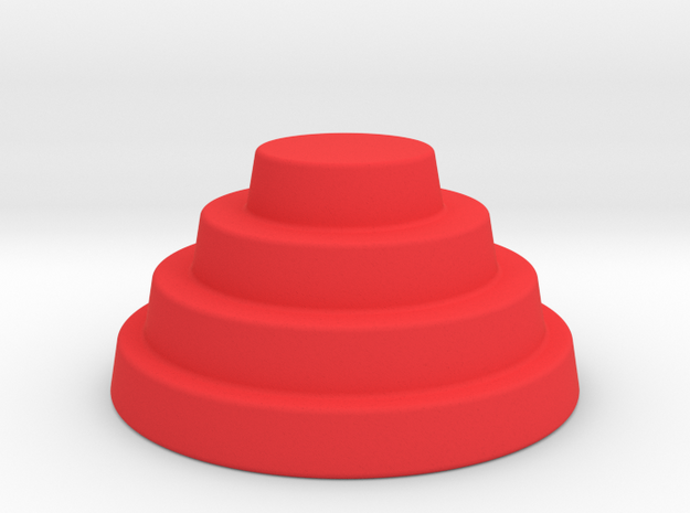 Devo Hat  38mm diameter miniature / NOT LIFE SIZE! in Red Processed Versatile Plastic
