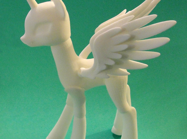 Celestia Alicorn Large Version BJD Pony in White Natural Versatile Plastic