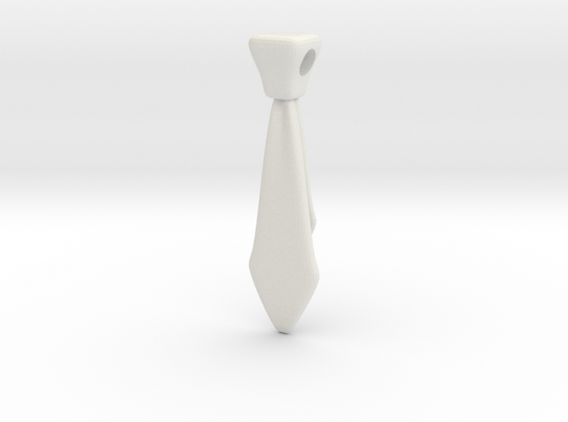 Tie Pendant in White Natural Versatile Plastic
