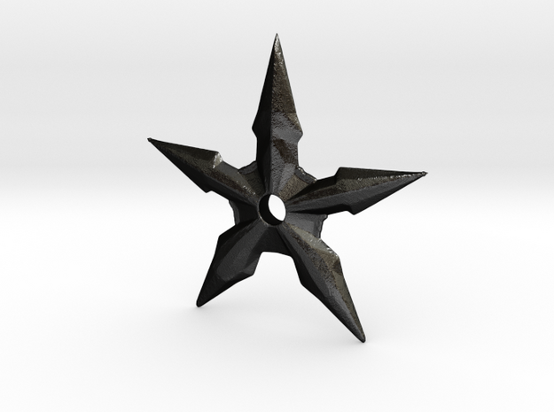 Throwing Star in Matte Black Steel