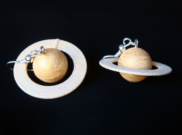 Saturn Planet Earrings for Astronomers and Astroph in White Natural Versatile Plastic