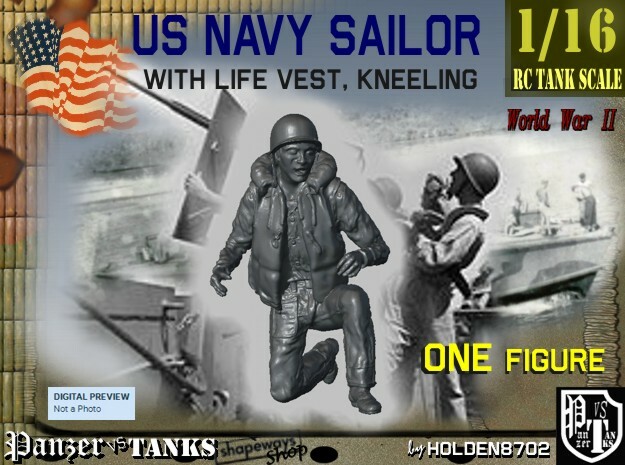 1-16 USN Sailor Right Knee in White Natural Versatile Plastic