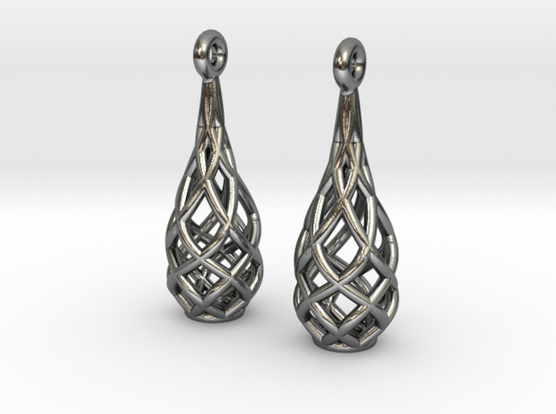 Earring Special A in Polished Silver