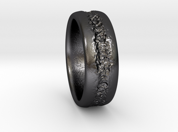 Scar Ring in Polished and Bronzed Black Steel