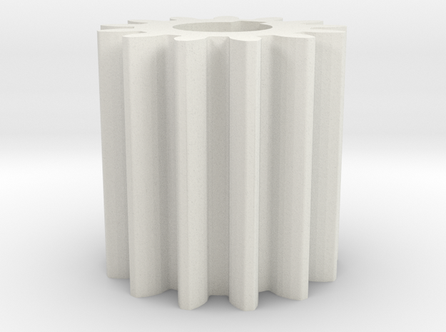 Cylindrical gear Mn=1 Z=13 AP20° Beta0° b=15 HoleØ in White Natural Versatile Plastic