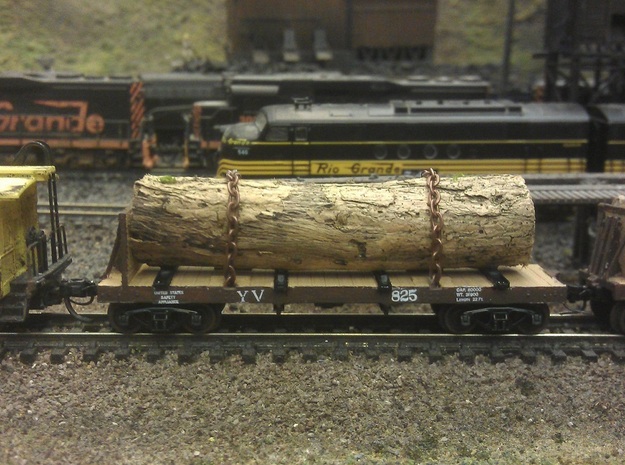 Yosemite Bulk Head Log Car x5 - N Scale 1:160 in Tan Fine Detail Plastic