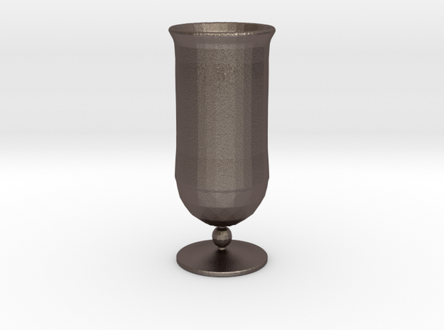 Goblet-style Vase in Polished Bronzed Silver Steel