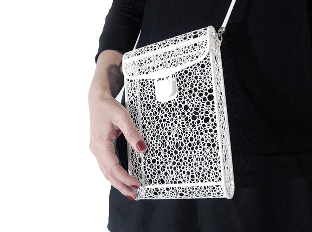 Voronoi bag in White Natural Versatile Plastic