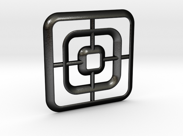 Square pendant in Matte Black Steel
