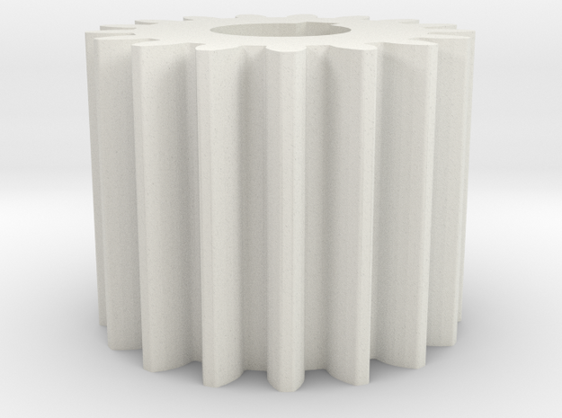 Cylindrical gear Mn=1 Z=17 AP20° Beta0° b=15 HoleØ in White Natural Versatile Plastic