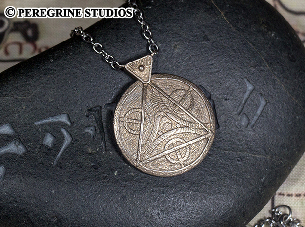 Pendant - Amulet of Julianos in Polished Bronzed Silver Steel