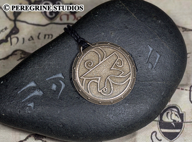 Pendant - Amulet of Zenithar in Polished Bronzed Silver Steel