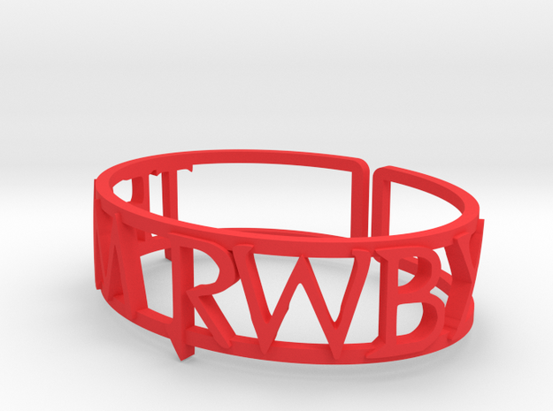 Custom Team RWBY Cuff in Red Processed Versatile Plastic