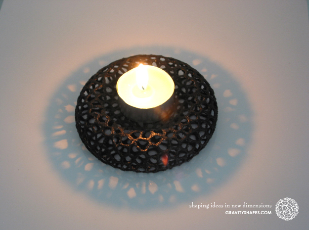 Tealight holder - Voronoi-Style #11 in White Natural Versatile Plastic