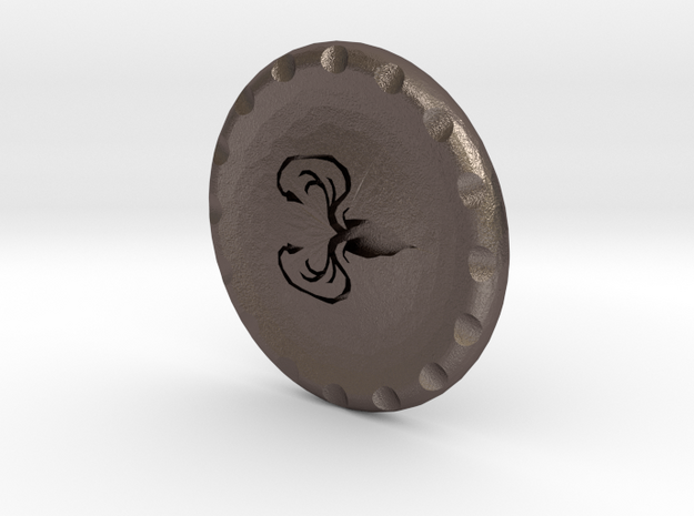 Golf Ball Marker House Greyjoy in Polished Bronzed Silver Steel