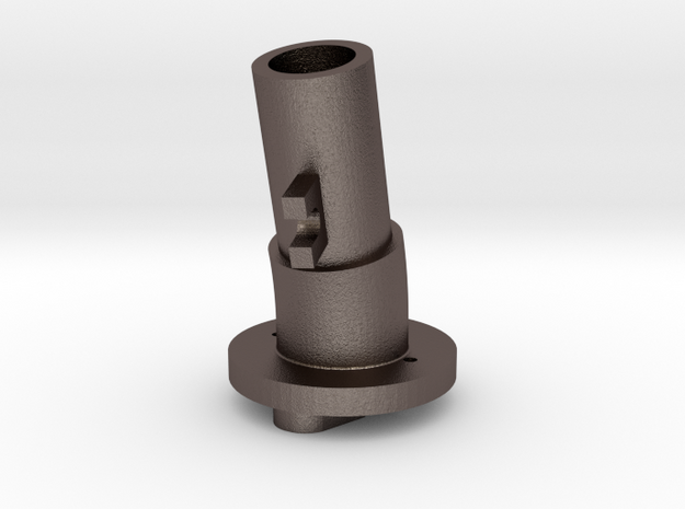 Thrustmaster tailpiece, 13° ang. 15°off. - M in Polished Bronzed Silver Steel