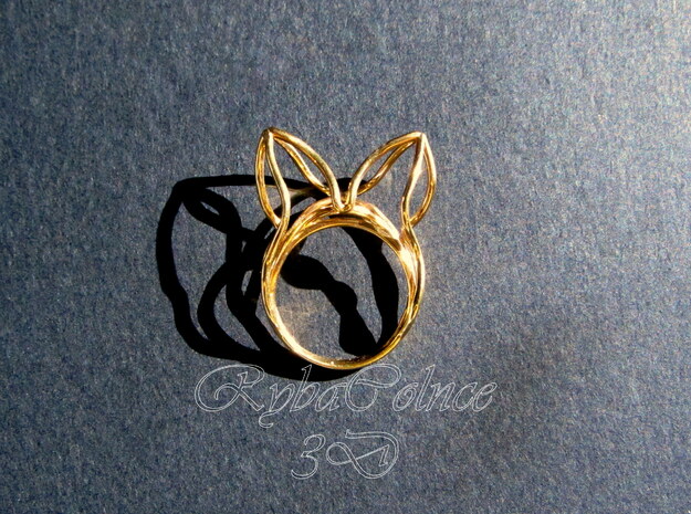 The Ears Ring / size 9 US (18.9 mm) in Polished Bronze