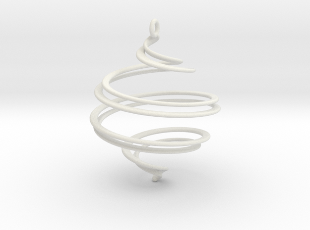 Spiral Ornament 2 in White Natural Versatile Plastic