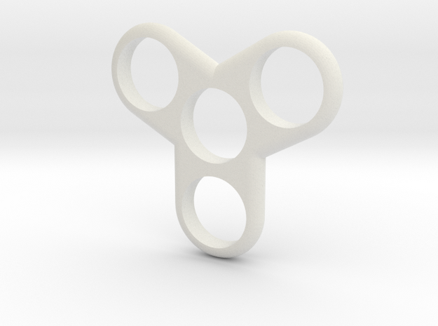 Tri-Fidget-Spinner in White Natural Versatile Plastic