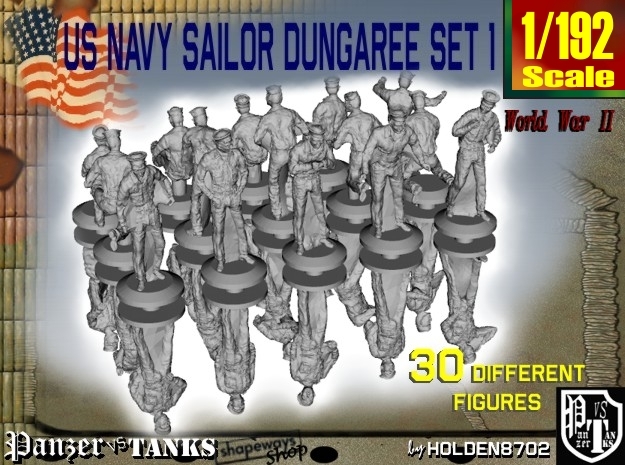 1-192 US Navy Dungaree Set 1 in Clear Ultra Fine Detail Plastic