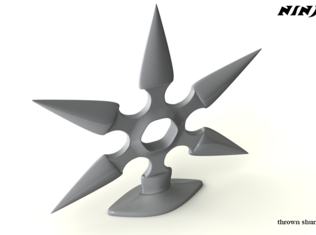 Thrown Shuriken in White Natural Versatile Plastic