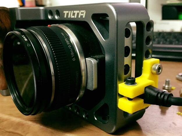 BMPCC HDMI holder for TILTA cage in White Natural Versatile Plastic