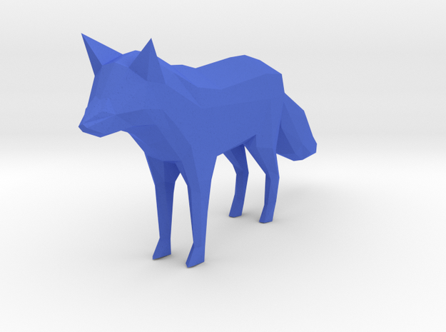 Low Poly Fox in Blue Processed Versatile Plastic