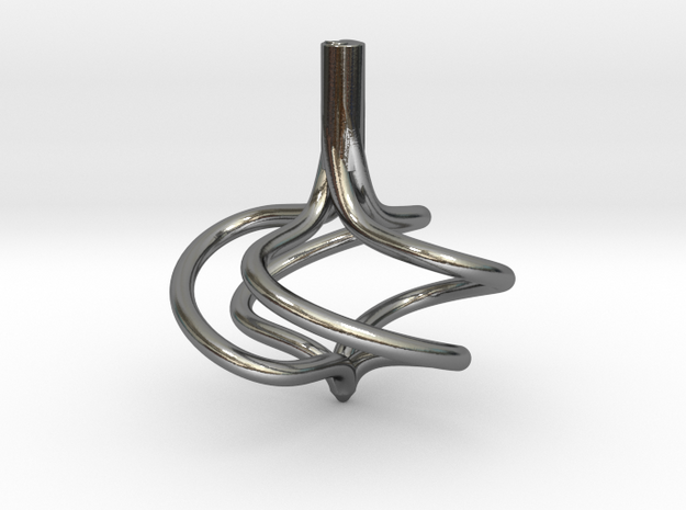 Hurricane Spinning Top (large) in Polished Silver