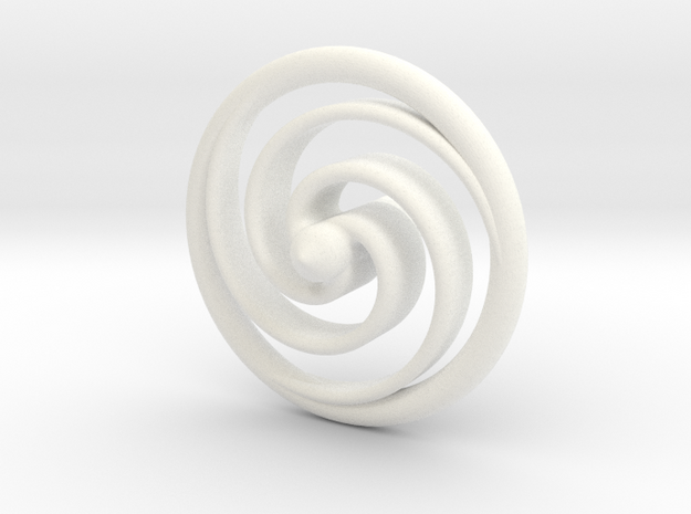 Spiral Spinning Top in White Processed Versatile Plastic