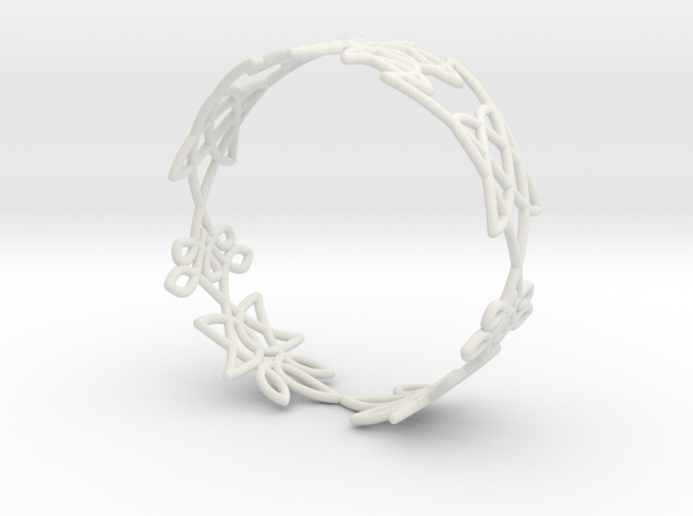 Celtic knots Cuff 1  in White Natural Versatile Plastic: Extra Small
