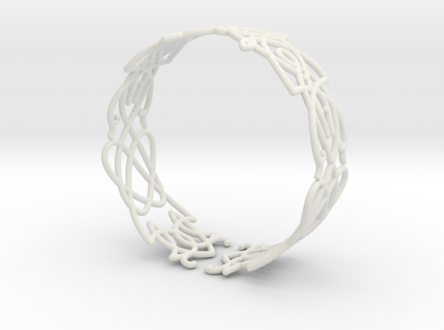 Celtic knots Cuff 2 in White Natural Versatile Plastic: Extra Small