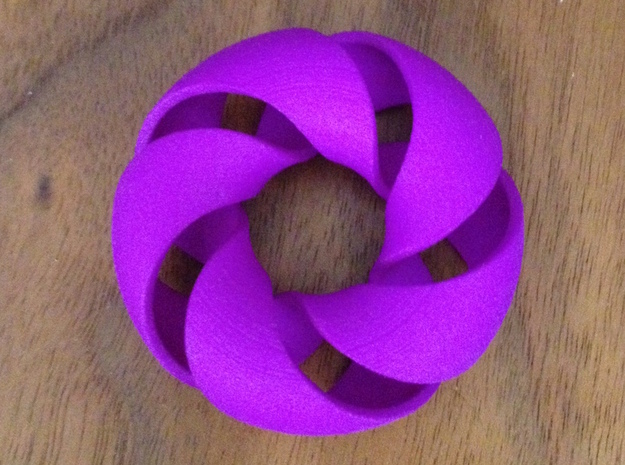 Cinquefoil Torus in Purple Processed Versatile Plastic