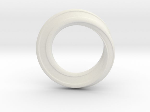 Möbius Strip Ring in White Natural Versatile Plastic