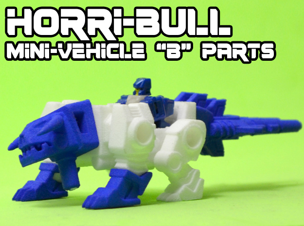 Horri-Bull Minivehicle, "B" Parts in White Natural Versatile Plastic