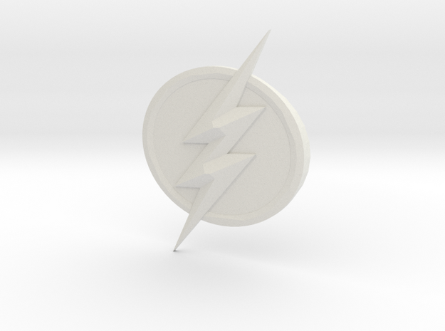 The Flash Emblem in White Natural Versatile Plastic: Medium