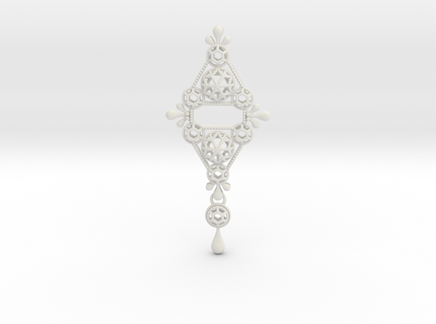 Gothic Pendant2 (cotton series) in White Natural Versatile Plastic