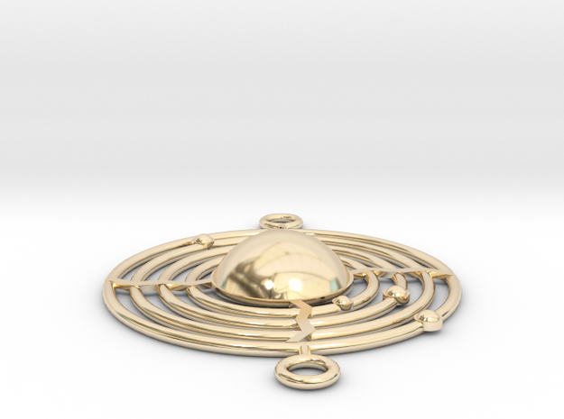 Planetary System Pendant in 14k Gold Plated Brass