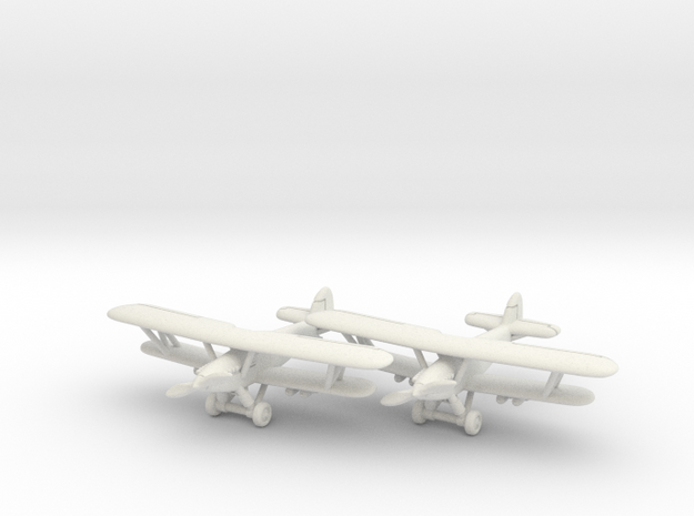 Hawker Hart (two airplanes set) 1/285 6mm in White Natural Versatile Plastic