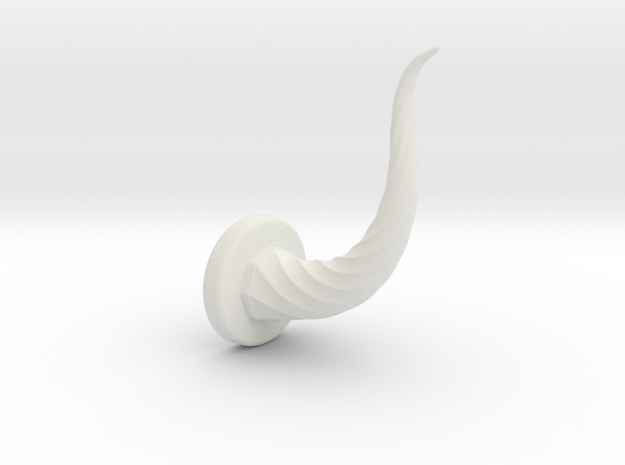 Spiral Compound Curve Horn in White Natural Versatile Plastic