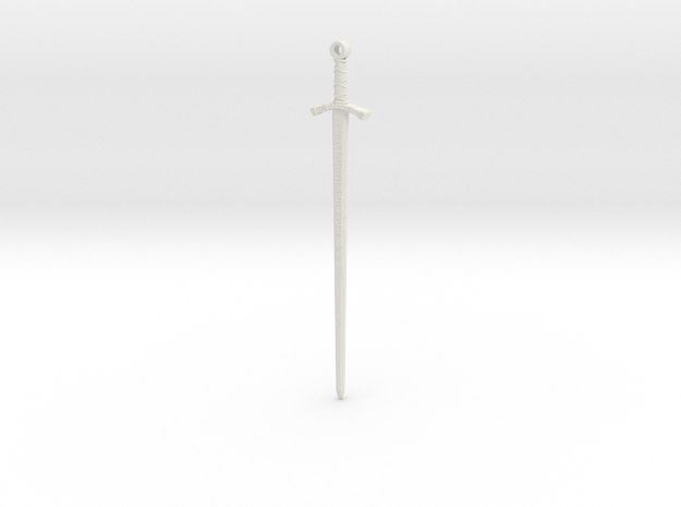 Excalibur Pendant in White Natural Versatile Plastic