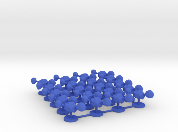 Game Piece, Asteroid Cluster, 20-set in Blue Processed Versatile Plastic