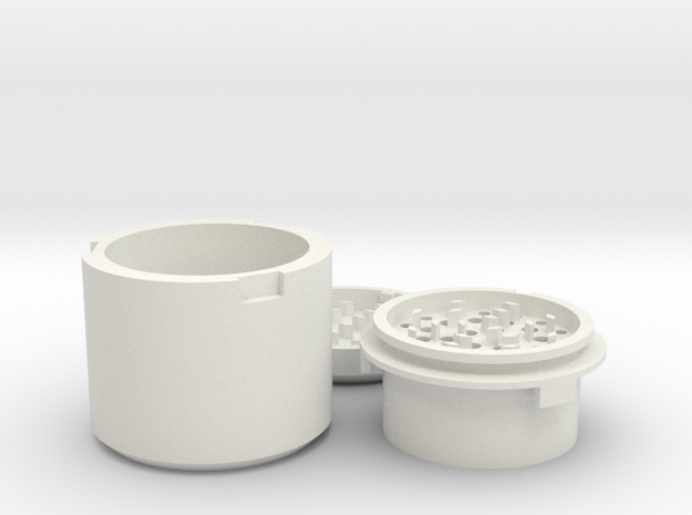 Herb 420 Grinder in White Natural Versatile Plastic