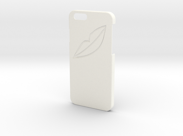 Iphone 6 Case - Name On The Back - Lips in White Processed Versatile Plastic