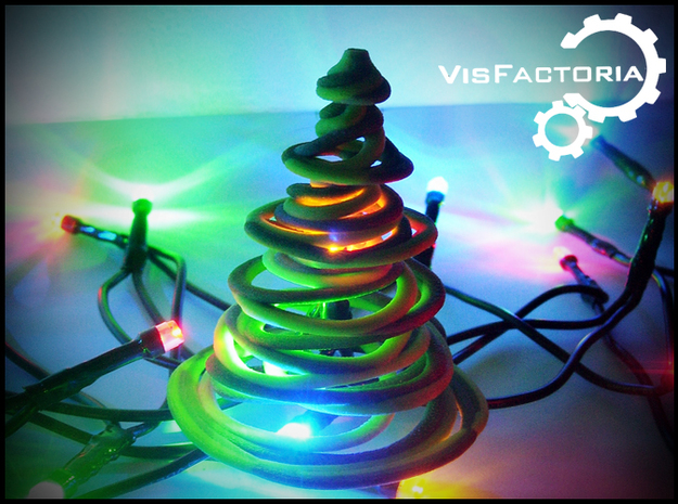 Color Swirling Christmas Tree in Full Color Sandstone