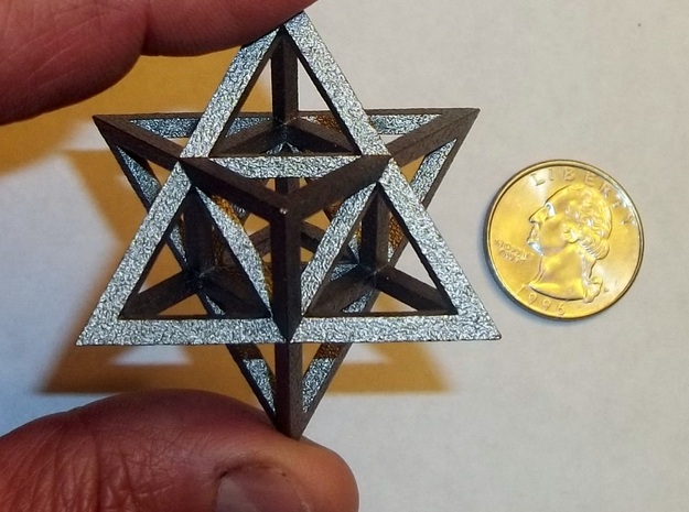 Tantric Star (aka Stellated Octahedron) in Polished Bronzed Silver Steel