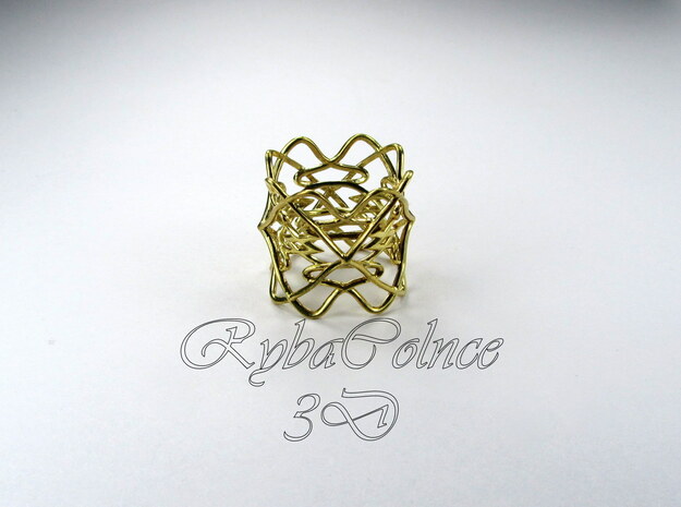 Ring The pattern/ size 6US (16.5mm) in 14k Gold Plated Brass