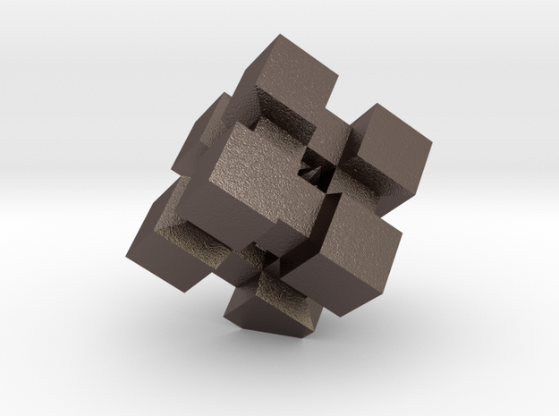 WeightCube Paperweight in Polished Bronzed Silver Steel