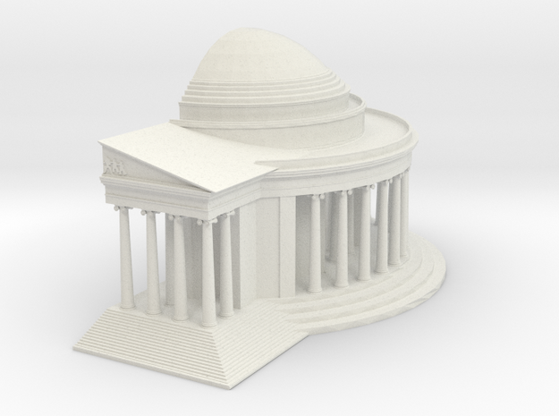 Jefferson Memorial Model 1 Half Small in White Natural Versatile Plastic