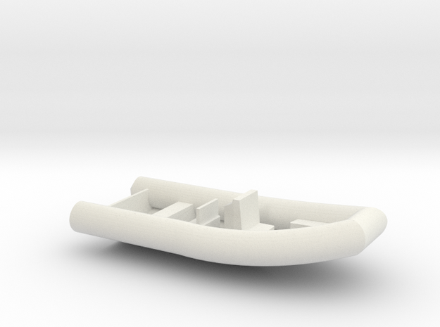 Rigid Inflatable Boat in White Natural Versatile Plastic: 1:50